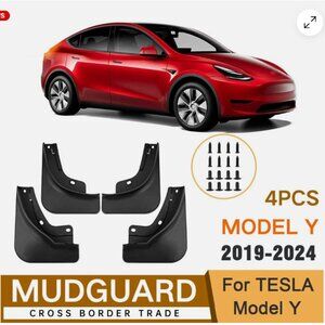 Mud Flaps For Tesla Model Y 2019-2024 All Weather Protection Splash Guard 4 Pcs